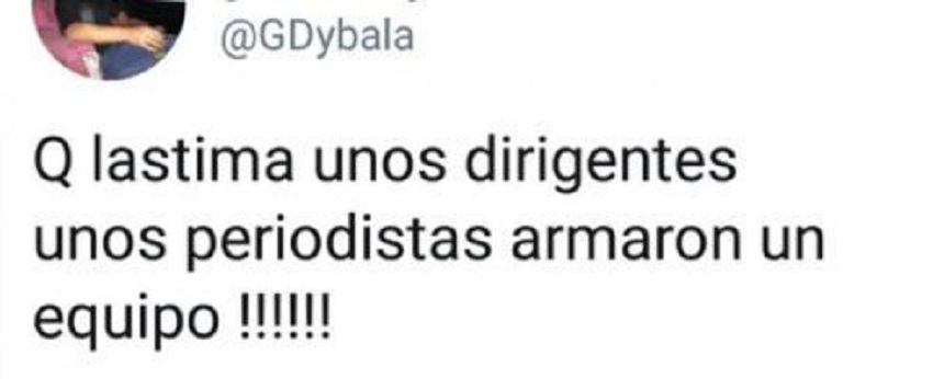 Твит Густаво Дибалы